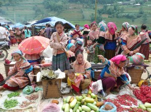 Marche de Can a la province de Lao Cai